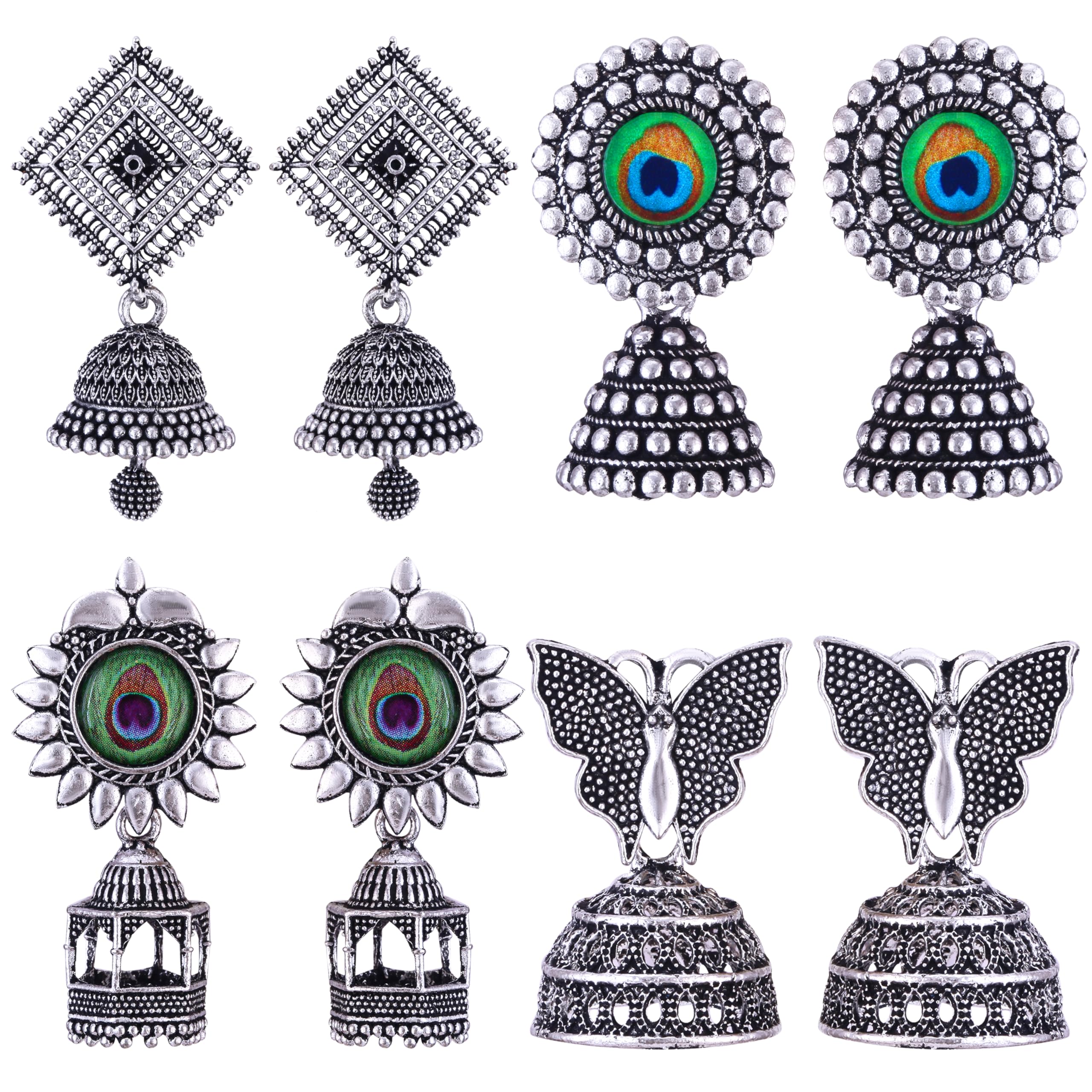 MEENAZ earrings for women fashion jhumka oxidised Silver Earrings for women Combo chandbali pearl chandbali stylish jhumkas traditional Earrings For girls South indian traditional Ear Rings -M137 (B0CLYCFHNK) Amazon Price History, Amazon Price Tracker