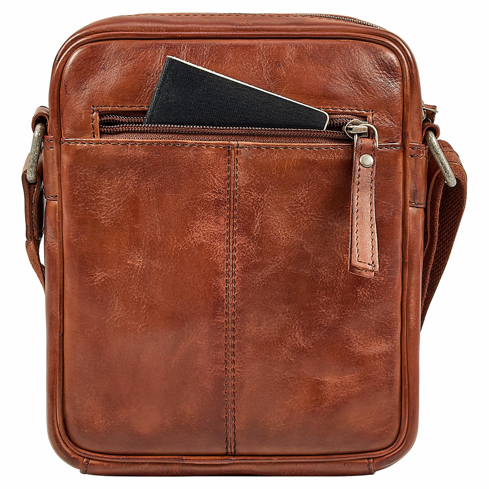 STILORD "Nilo" Elegancka Męska Torba na Ramię Mała Skórzana Crossbody Bag – Męska Torba Skóry Naturalnej na Tablet 8,3 Cala z Wieloma Przegródkami do Noszenia na Ramieniu Kolor:czarny