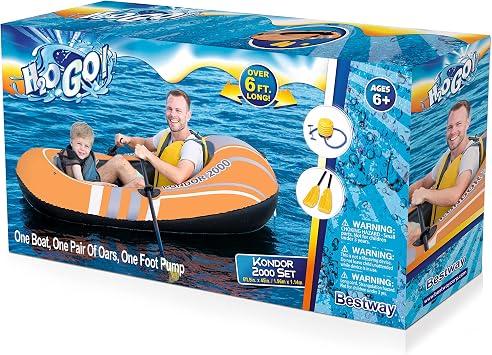BESTWAY Kzl- Bw61062 Inflatable Boat Pump Paddle 2 Seater 190x114 Cm