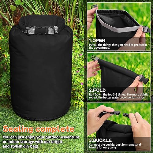Miniatura 5 de Desoto Bolsa seca impermeable, 2 paquetes, 2L5L10L20L40L70L, bolsa de almacenamiento en seco para mantener el equipo seco limpio para kayak,