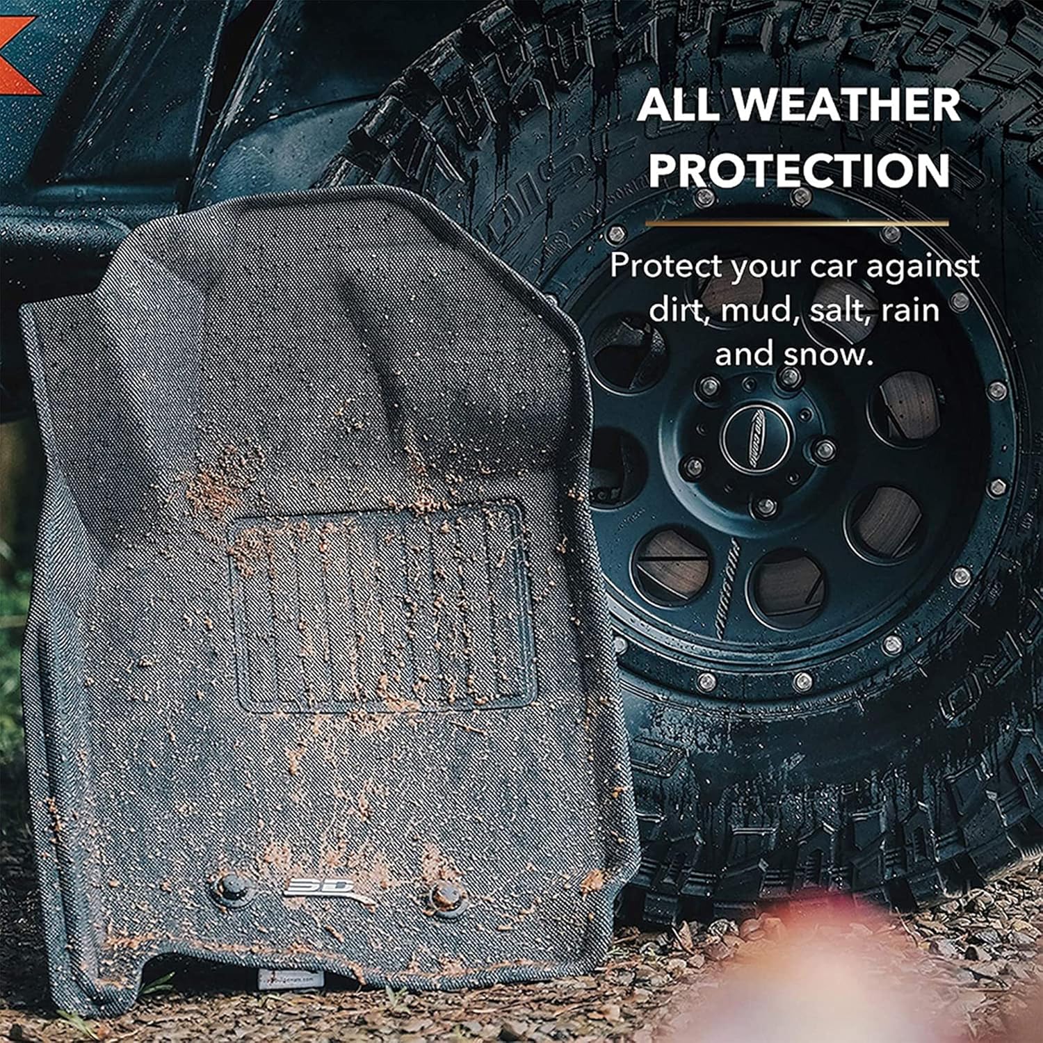 3D MAXpider Custom Fit Kagu Floor Mat (Black) Compatible with Tesla Model X 6-Seat 2016-2021 - Third Row