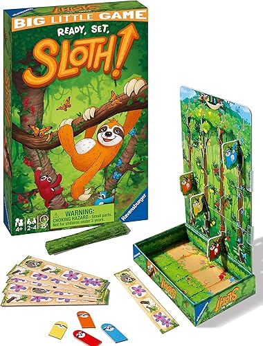 Ravensburger 20577 Ready Steady Sloth Juegos de viaje para niños a partir de 4 años