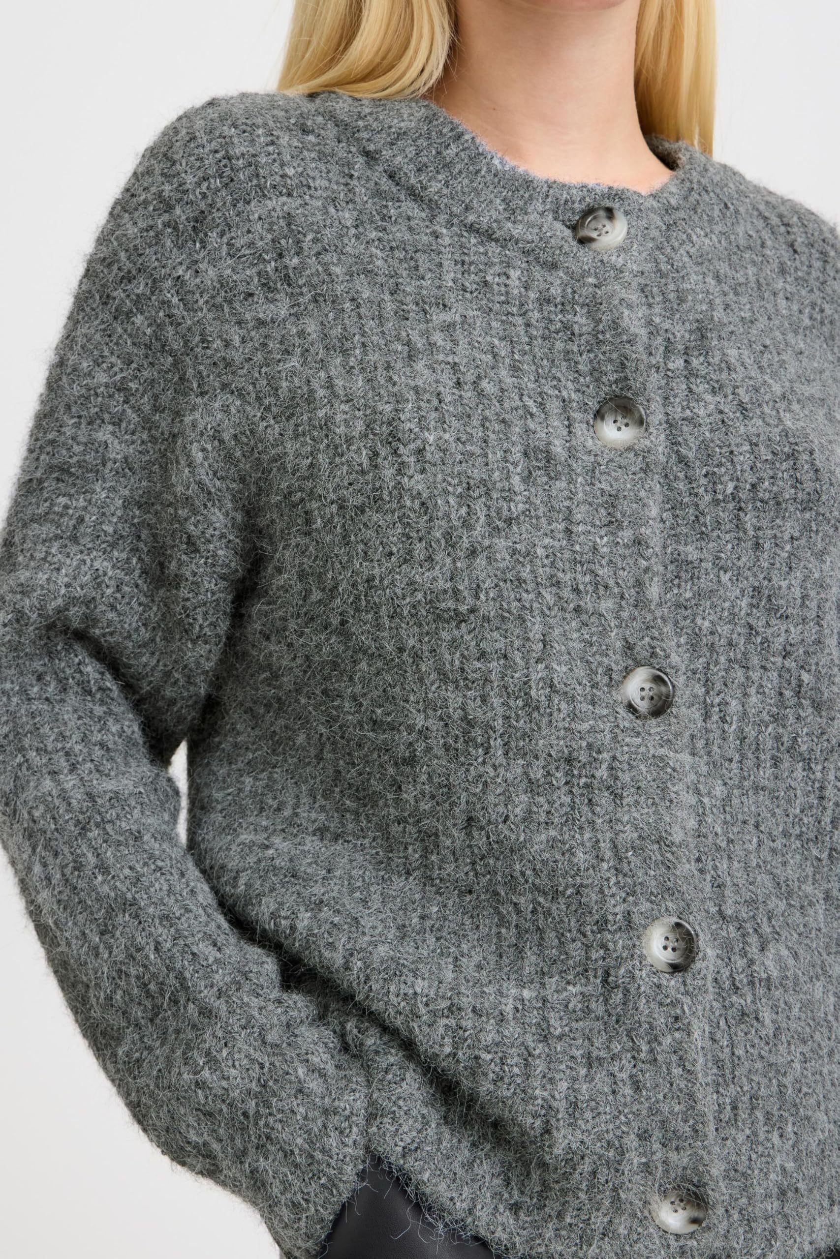 b.young BYMILLER Cardigan Damen Strickjacke Strick Cardinan kontrastfarbene Knöpfe Regular fit