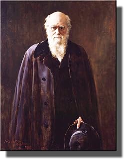 Charles Darwin Portrait Picture on Stretched Canvas, Wall Art Decor Ready to Hang!.