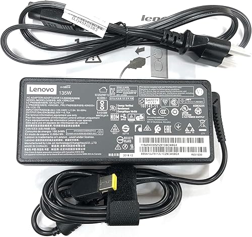 Lenovo Adaptador de CA de punta delgada de 20V 6.7A 135W para Lenovo Y50c Y50p Y700-14ISK ADL135NLC3A 45N0367 PA-1131-72 45N0368 45N0502