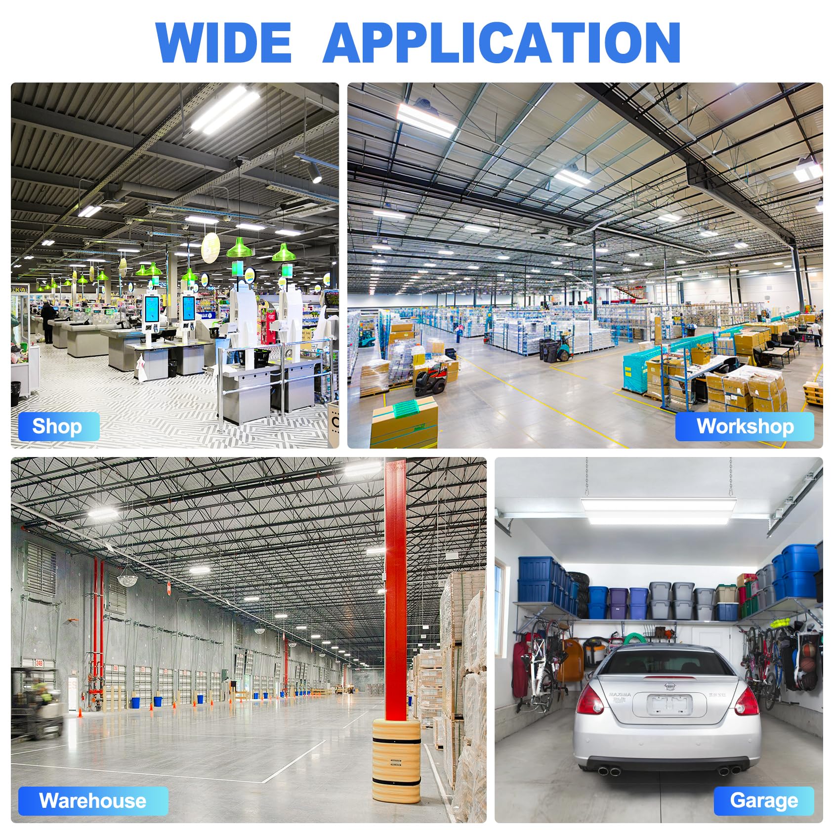 150W Linear High Bay Shop Light 22500LM UL DLC Listed 5000K LED High Bay Light 0-10V Dimmable 150LM — view 5