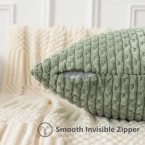 Miniatura 10 de UGASA - Funda de almohada decorativa de pana suave de Navidad de 12 x 20 pulgadas, estilo bohemio, a rayas, rectangular, decoración moderna del