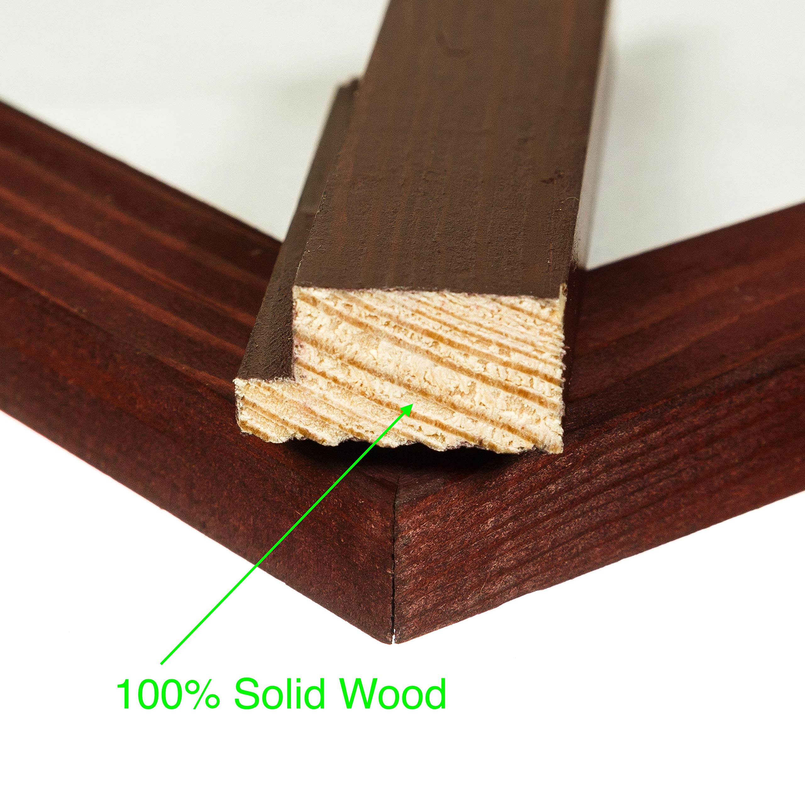 Rustykalna drewniana ramka na zdjęcia, 11 x 14 - 100% naturalne lite ekologiczne drewno postarzane do montażu na ścianie, ramka na zdjęcia, wiśnia