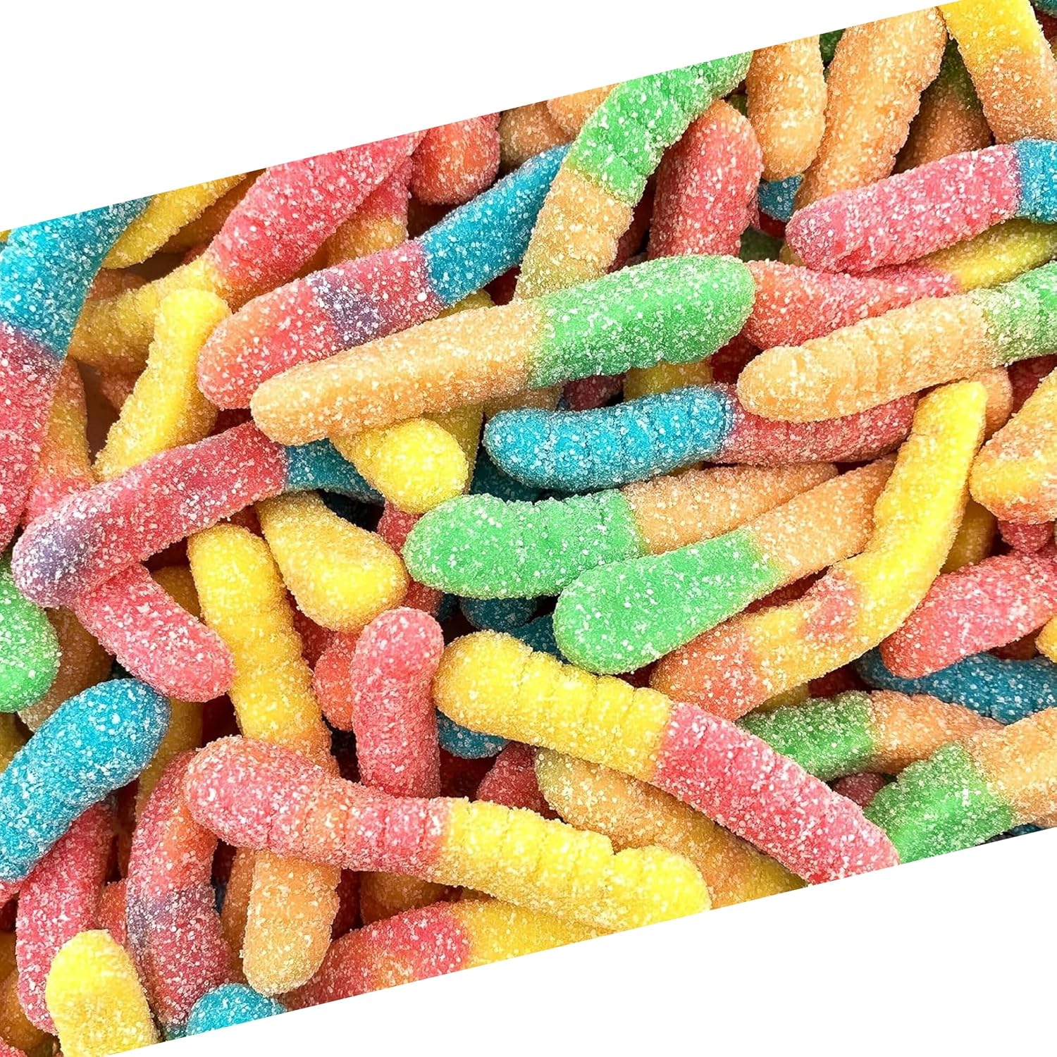 Sour Gummy Worms, Halloween Gummies, Fruit Flavors, 1 Lb Bag