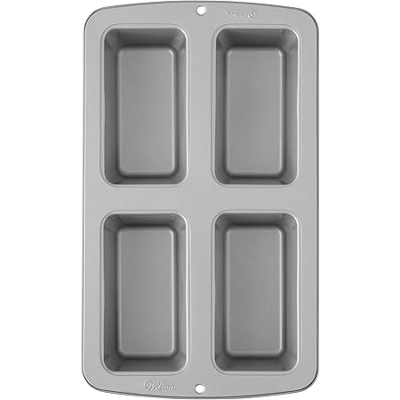 Wilton Recipe Right Non-Stick Mini Loaf Pan, 4-Cavity, Steel