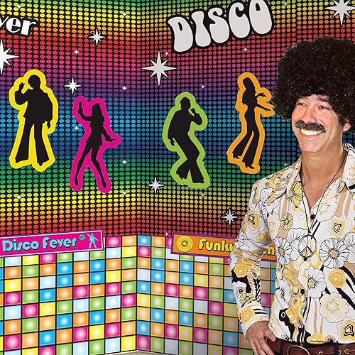 Miniatura 5 de Beistle 4 piezas Groovy Disco de los años 70, decoraciones de fiesta de cumpleaños hippie de los años 70, 14 pulgadas,