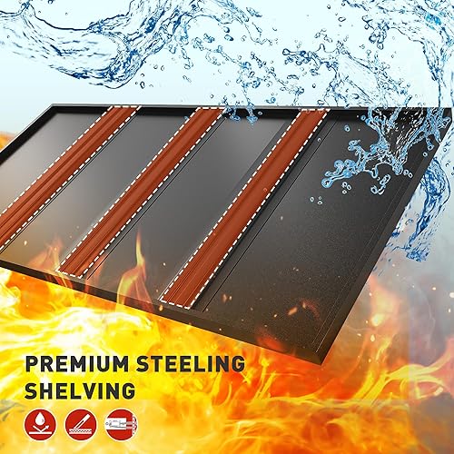 Miniatura 4 de REIBII Estantería de garaje de 72 pulgadas de alto, estantes de almacenamiento de carga resistente de 2500 libras, estantes de metal de 5 niveles