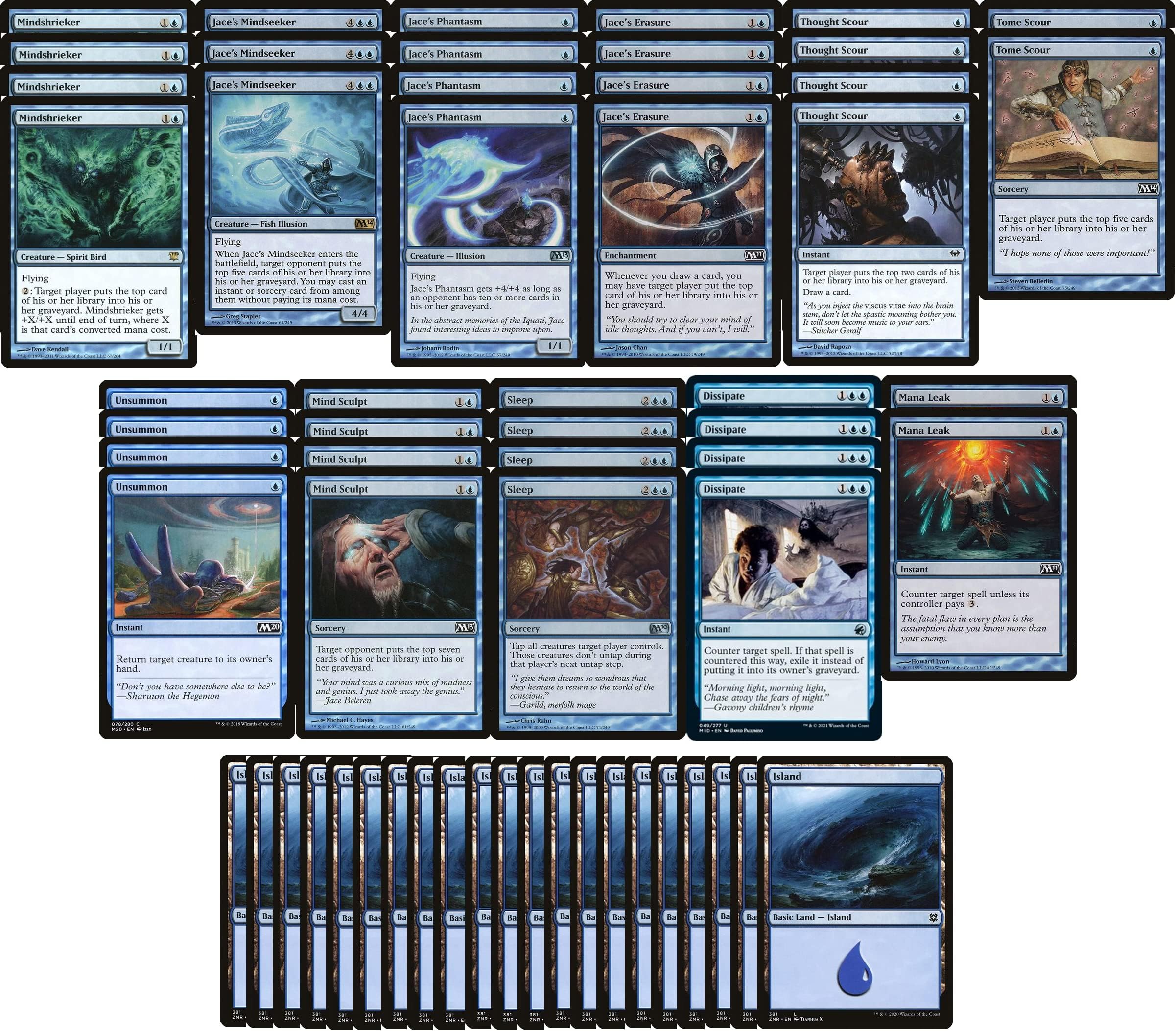 Mono Blue Mill Deck - Modern Legal - Custom Built - Magic The Gathering - MTG - 60 Card
