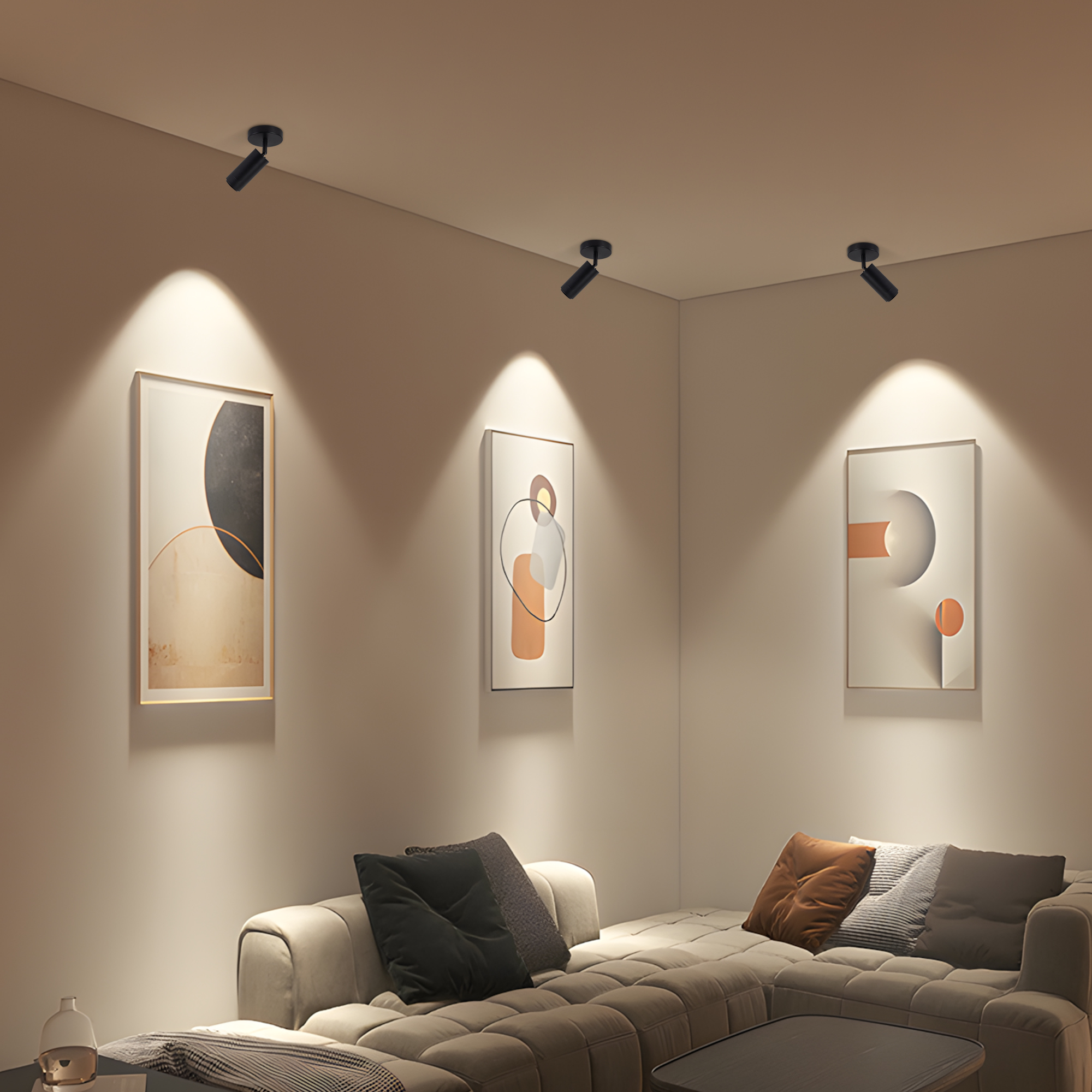 Image of LED Ceiling Spotlight Directional Lighting Indoor Spotlights(Black) | Zoomable15-60,5CCT /2700K-5000K,Dimmable,20W,For Living Room Gallery Art Lighting
