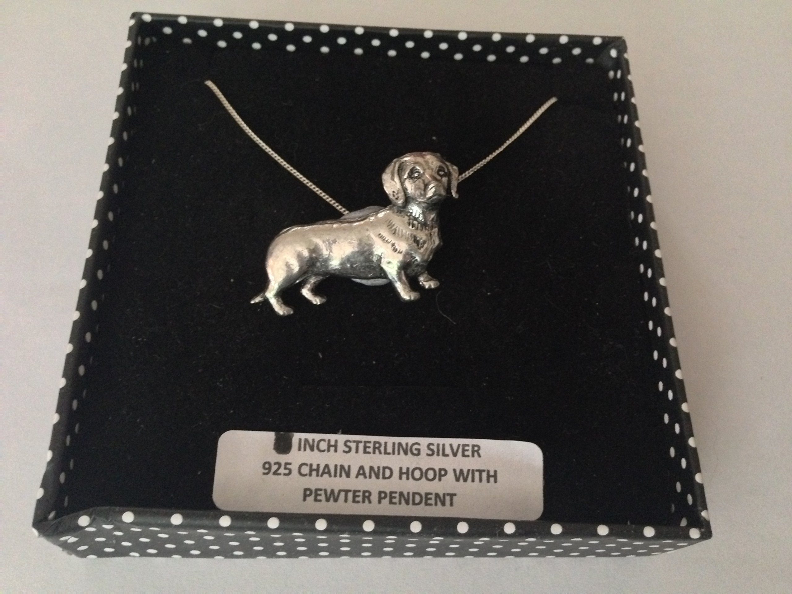 Pendentif teckel en argent sterling 925 fait main Prideindetails D12 - 2