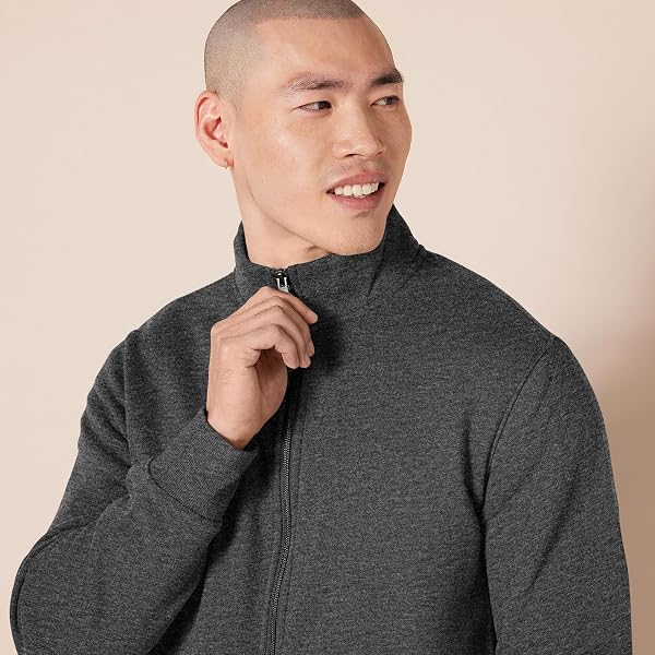 Amazon Essentials Sweat-shirt en Polaire Zippé à Col Montant, Épaisseur Moyenne, Coupe Classique Homme - 3