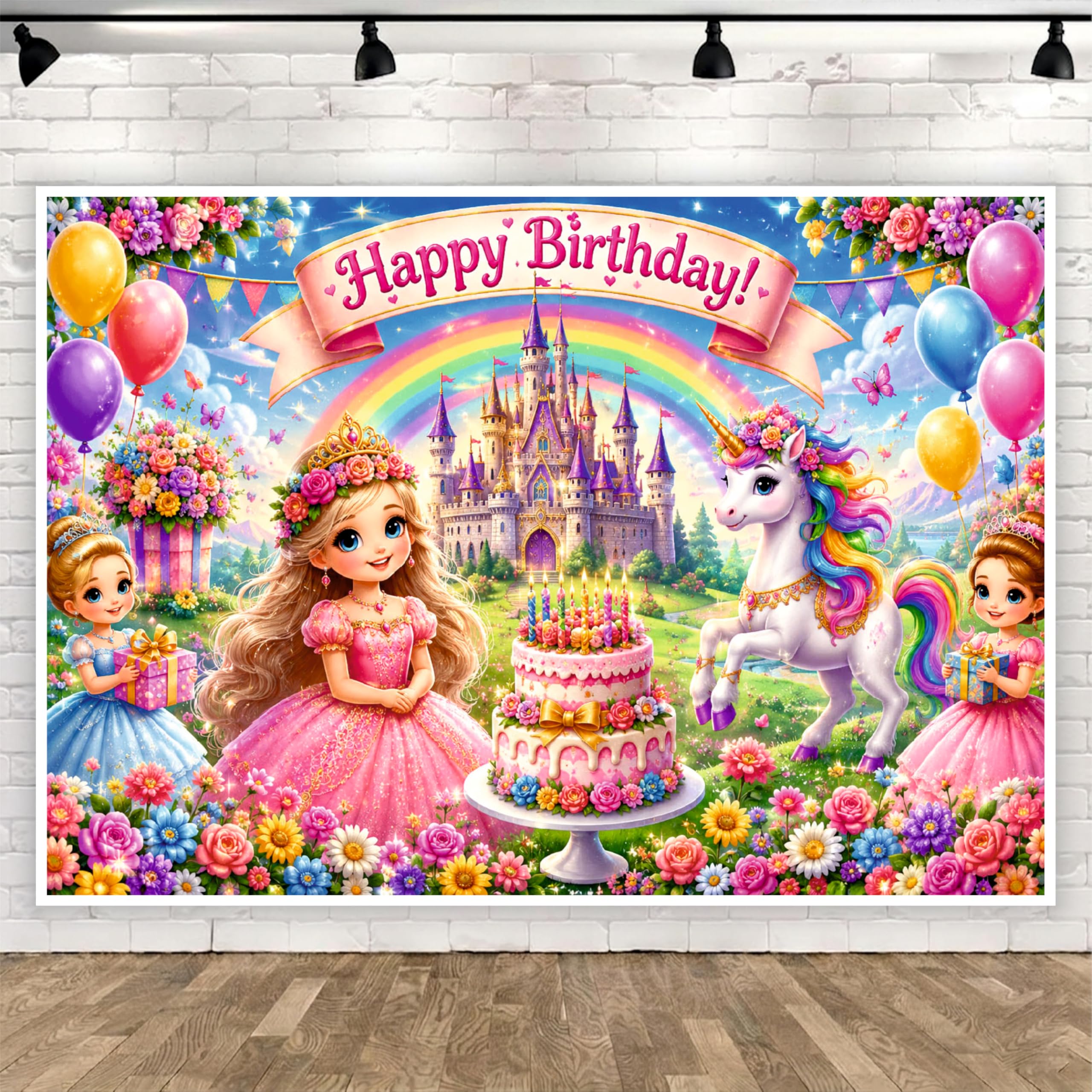 Unicorn Theme Happy Birthday Backdrop for Decoration 8x5 Ft, Birthday Background Banner Cloth for Kids, Boys & Girls, Party Photo Booth Backdrop, Reusable Fabric Banner for Cake Table Decoration-image-41