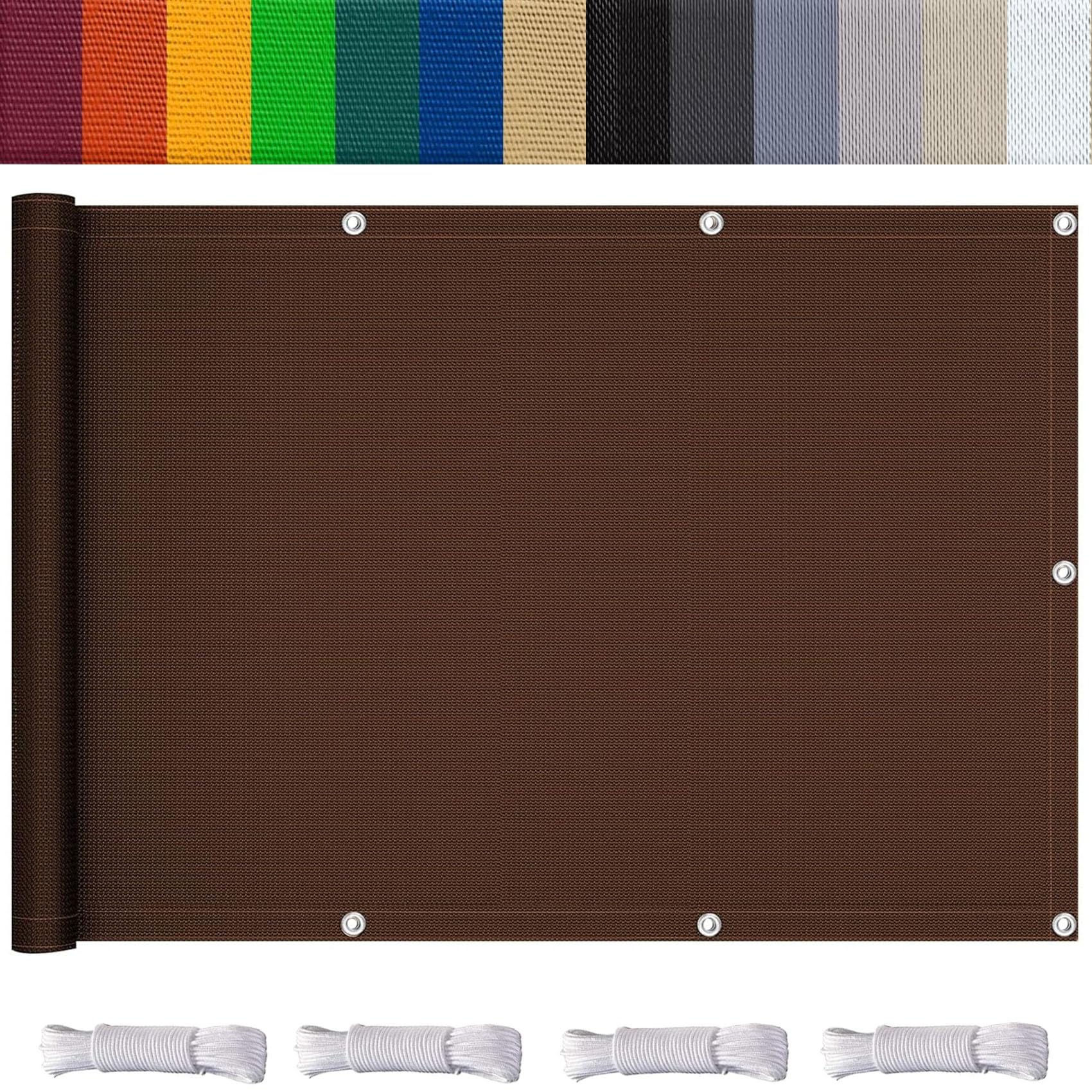 Toile d'ombrage 3 x 4.5 m marron avec oeillets pour terrasse et jardin