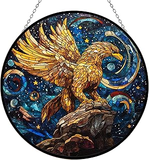 Boho Celestial Griffin Stained Glass Sun Catcher, Wall Hanging Colored Decor Room Indoor Window Decor, Halloween, Christmas Hanging Ornament Mother Day