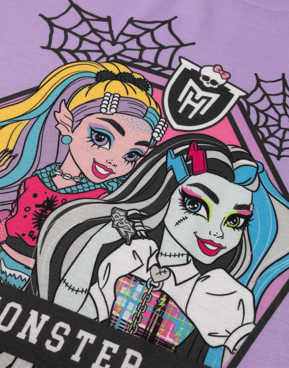 Monster High Draculaura Girls Purple & Pink Nightdress | Multi-Pack of 2 Short Sleeve Sleepwear Graphic Print