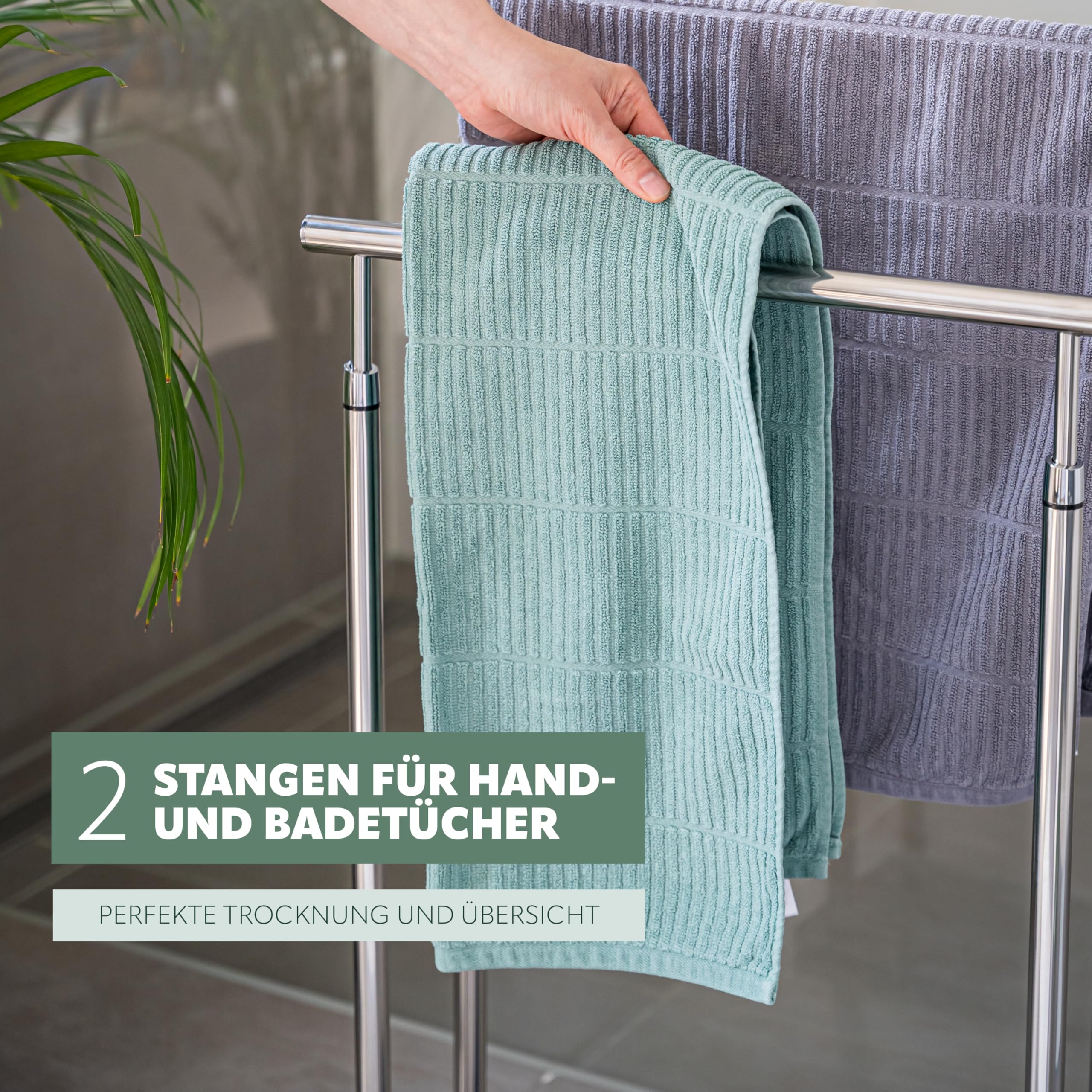 bremermann Stand-Handtuchhalter freistehend, 2 Stangen, Handtuchständer