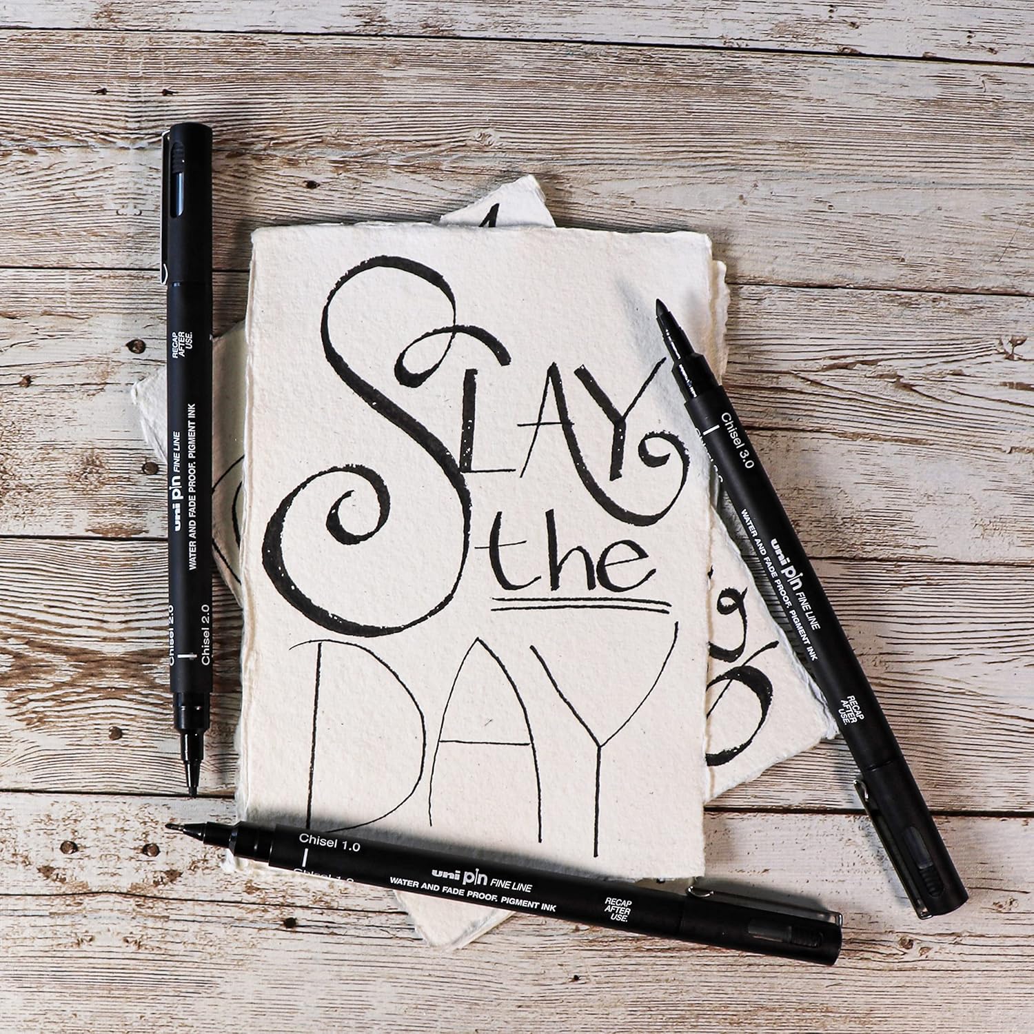Uni-ball Calligraphers Choice 3 piece Uni-pin fineliner drawing pens, black