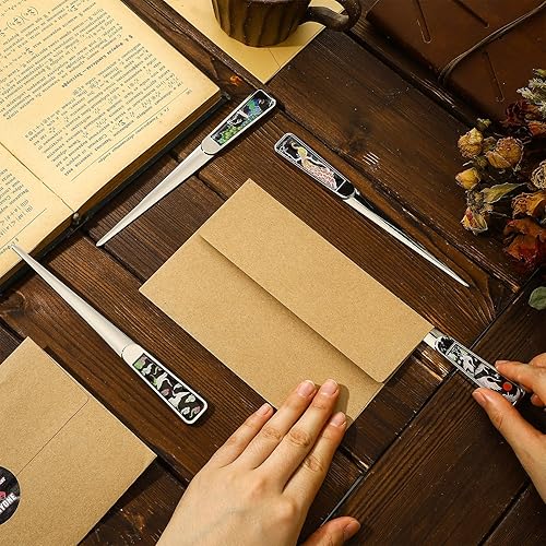 Miniatura 6 de 4 cuchillos para abrecartas de acero inoxidable, abridor de sobres ligero, herramienta para abridor de correo, cuchillos de letras para oficina,