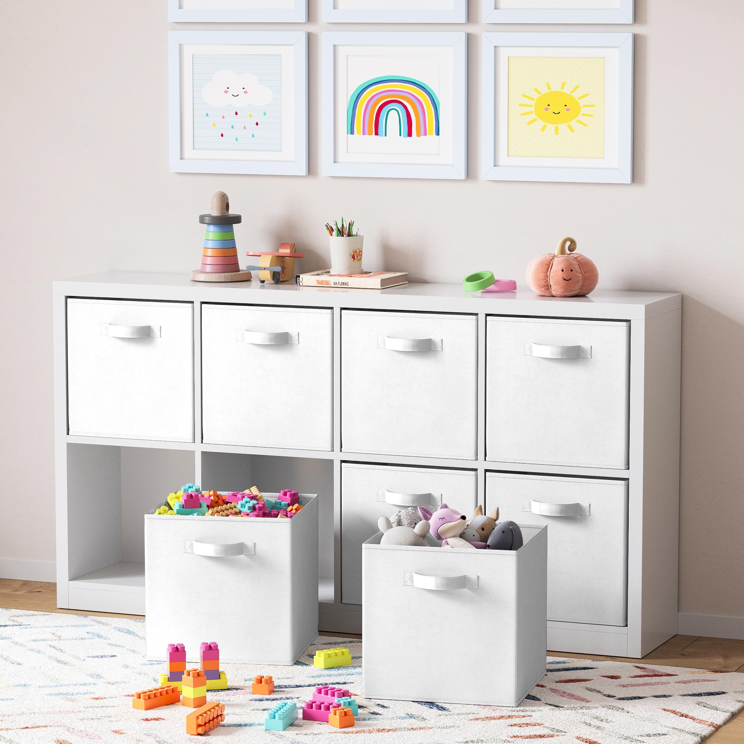 Snapklik.com : Fabric Storage Cubes For Cube Organizer - 8 Pack Heavy ...