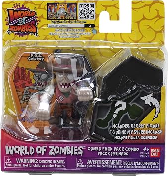 BANDAI World of Zombies   Pack of Two Figures U.S.Z. Cowboy and Surprise Figure 44271