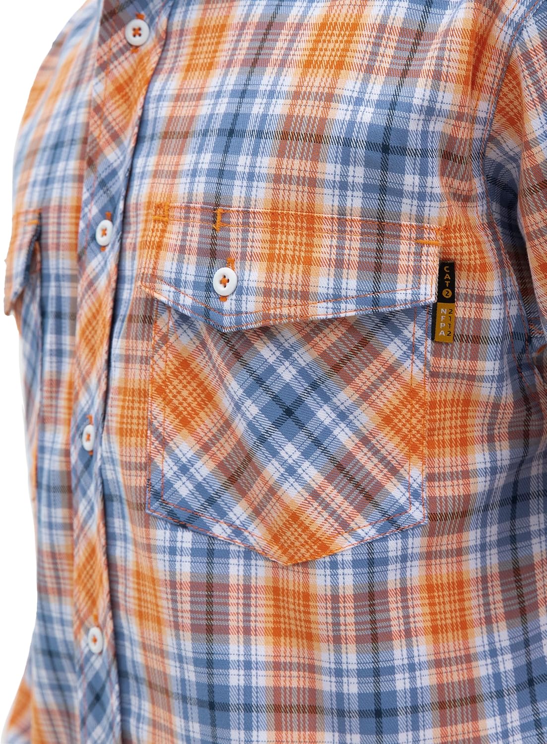 WORKWEYA FR Welding Shirts 7.5oz Cotton Button Down Flame Resistant Shirt for Men
