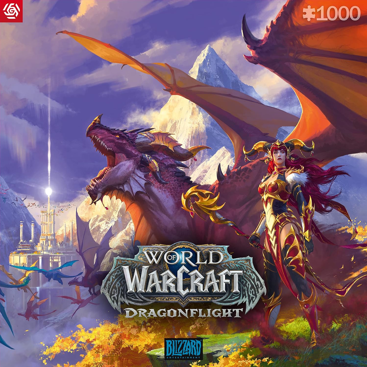 Good Loot Gaming Puzzle World of Warcraft Dragonflight Alexstrasza Game Artwork Adult Teen 1000 Piece Jigsaw Puzzle Gaming Puzzles Inspired by Computer Game 27 x 19 Inches