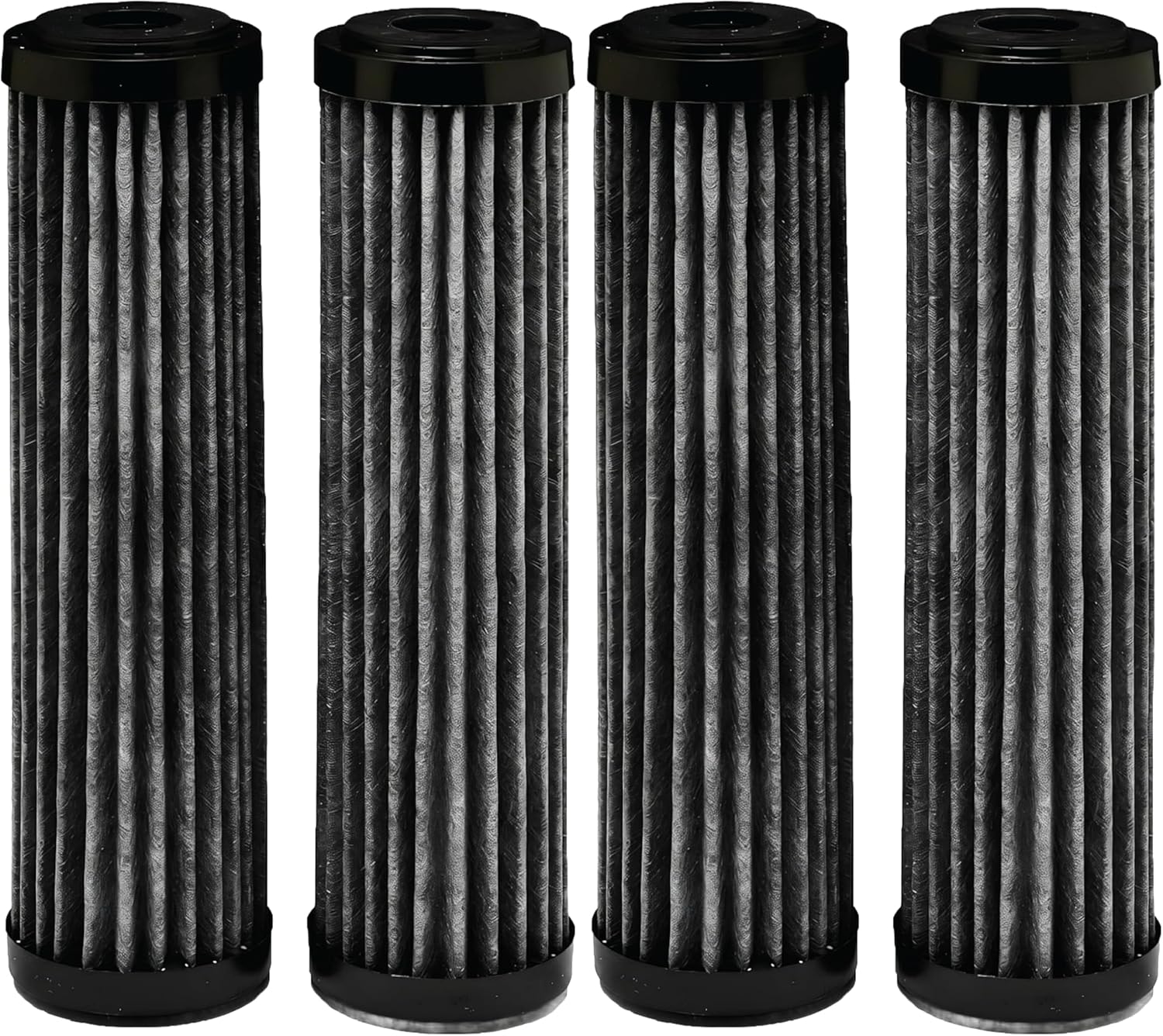 EcoPure EPW2F Premium Fact Universal Whole Home Filter (4 Pack), 1 Count (Pack of 2), Dark Gray/Black