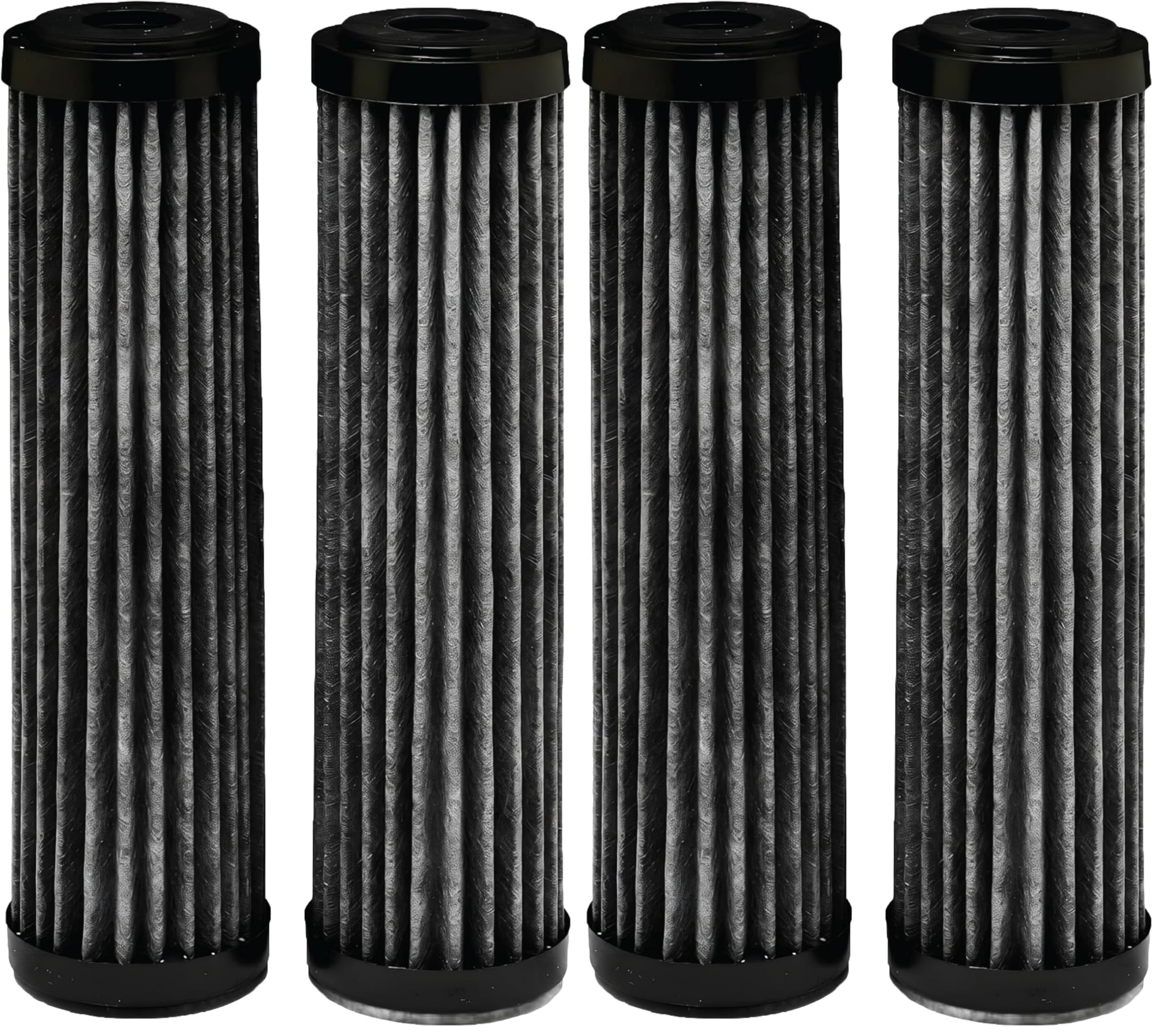 EcoPure EPW2F Premium Fact Universal Whole Home Filter (4 Pack), 1 Count (Pack of 2), Dark Gray/Black