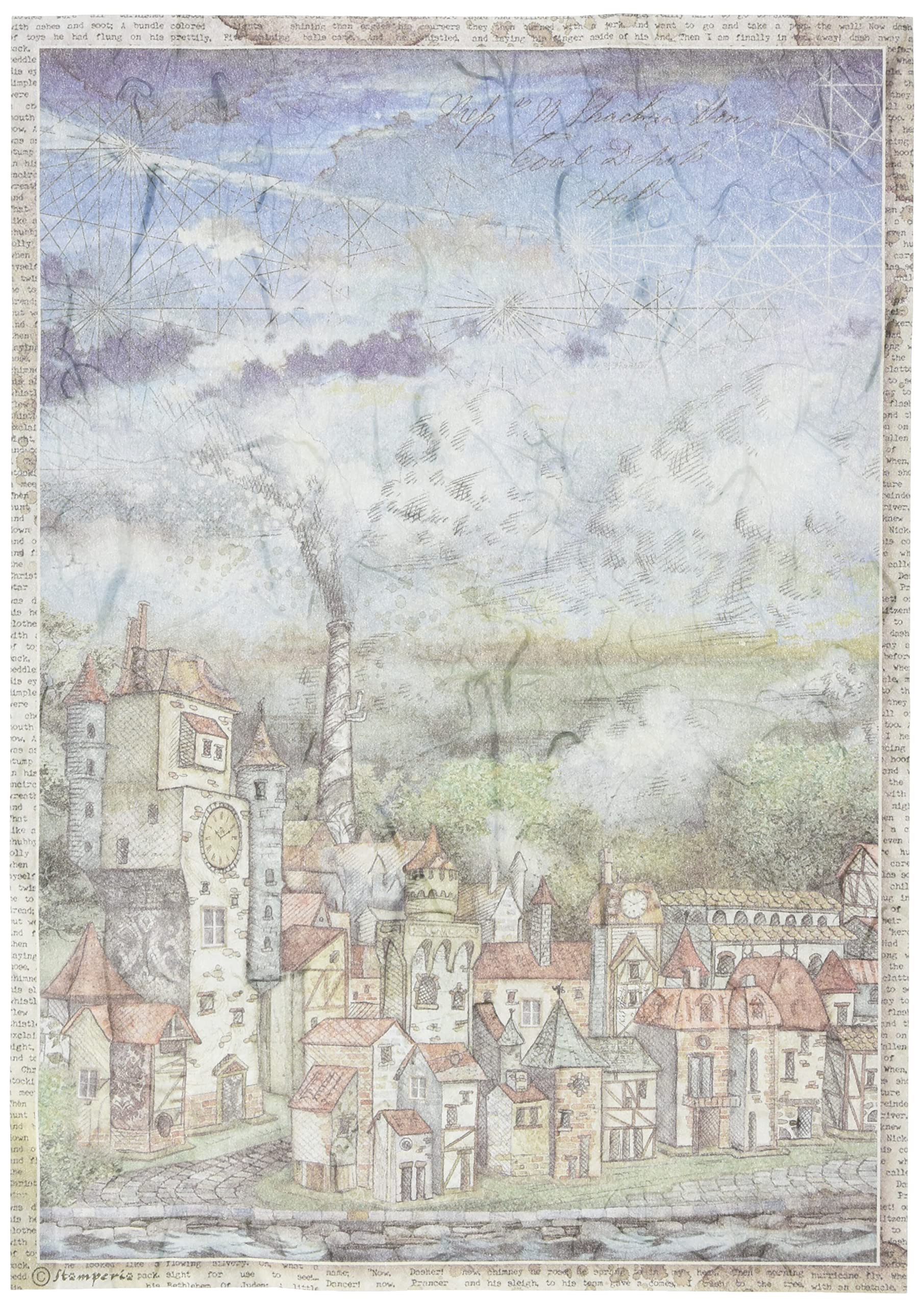 Stamperia Rice Paper-Sir Vagabond-Cityscape, Various, A4 DFSA4514