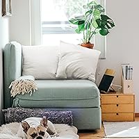 Vista 4 de EDOW juego de 2 almohadas de plumón suave de poliéster con forma cuadrada, decorativas, cojines, relleno de almohada