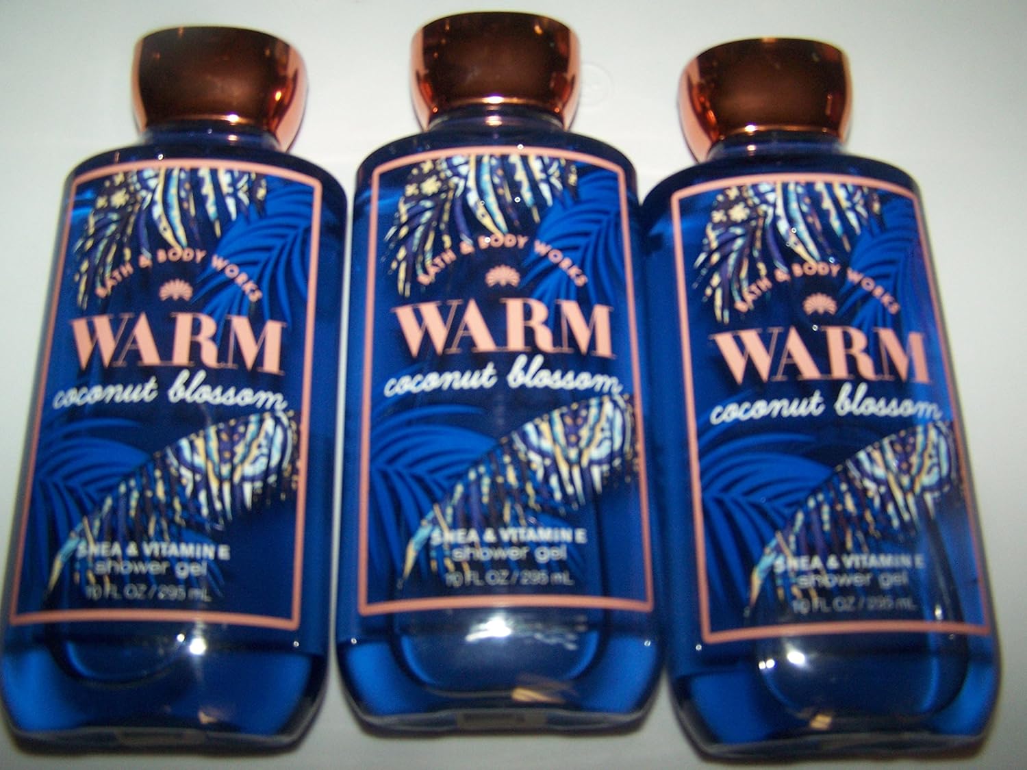Lot of 3 Bath & Body Works Warm Coconut Blossom Shea & Vitamin E Shower Gel 10 oz