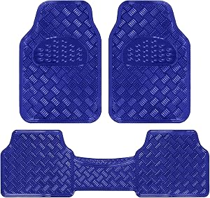 BDK Auto MT-643-BL: Metallic Mats 3Pc/Navy Blue