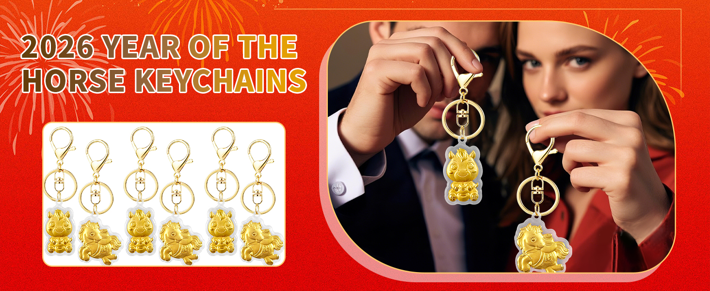Amazon.com: Huaerle 36 Pcs Horse Keychain with Fu Bag Horse Year