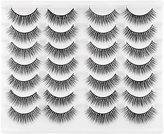 Newcally False Eyelashes Natural Fluffy Light Volume Faux Mink Lashes 14 Pairs Pack