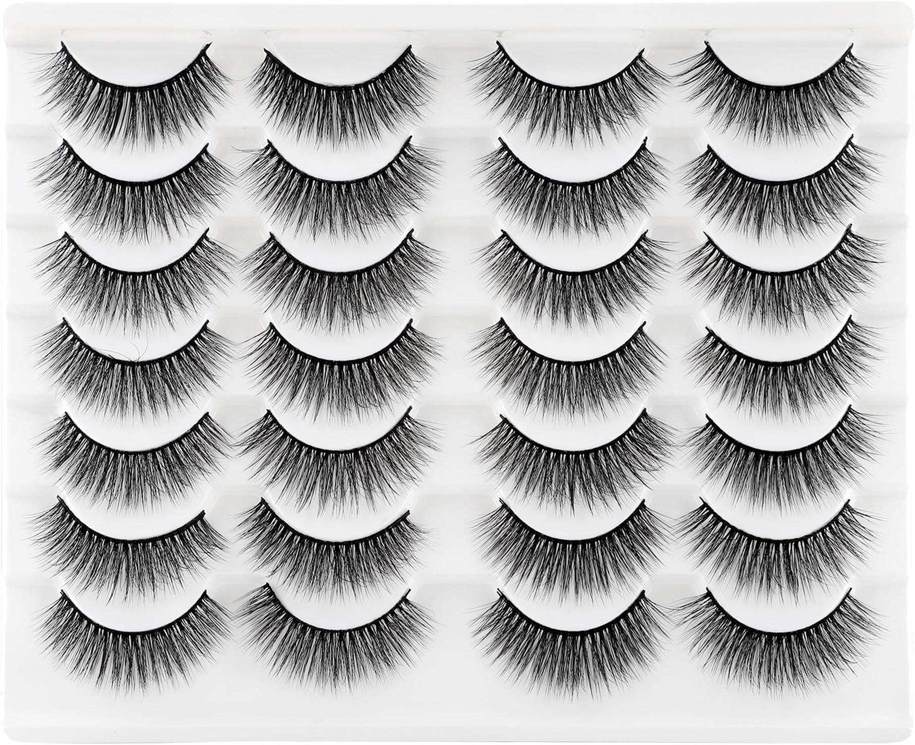 Newcally Lashes False Eyelashes Natural Wispy Light Volume Faux Mink Lashes 14 Pairs Pack