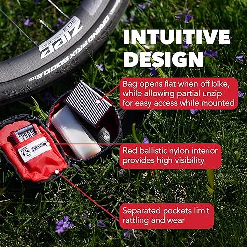 Vista 4 de SILCA Mattone - Bolsa para debajo del asiento para bicicletas con cremallera y cremallera impermeable y sistema de montaje BOA