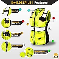 Vista 4 de KwikSafety - Charlotte, NC - Chaleco de seguridad RoadBOSS Economy & Premium para Mujer [Ajustado] Clase 2 ANSI probado OSHA