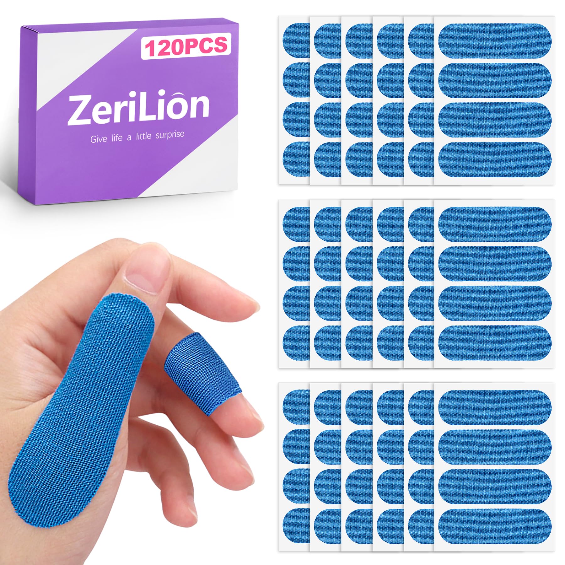 ZeriLion 120PCS Premium Bowling Finger Tape Thumb Tape, Durable Bowlers Tape for Fingers, Flexible Bowling Ball Tape, Thumb Protector, Bowling Accessories - Blue
