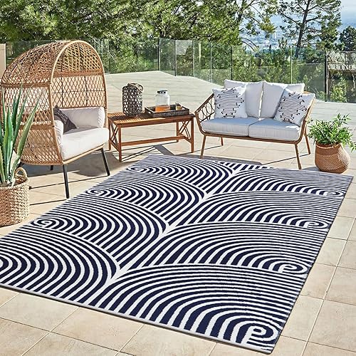 Miniatura 6 de Tiffasea Alfombra de área de 5 x 8 pies, tejida de algodón, lavables, reversibles, para sala de estar, interior y exterior, alfombra de piso de
