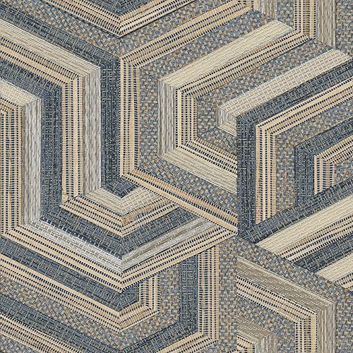 RoomMates Geo Puzzle - Papel tapiz de imitación marrón oscuro