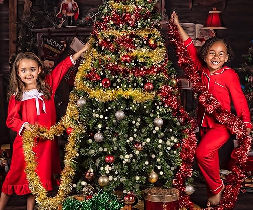 Miniatura 5 de Guirnalda de oropel de 25 pies, perfecta para vacaciones, Día de los Caídos, 4 de julio, Navidad, celebración de Año Nuevo, bodas, cumpleaños,