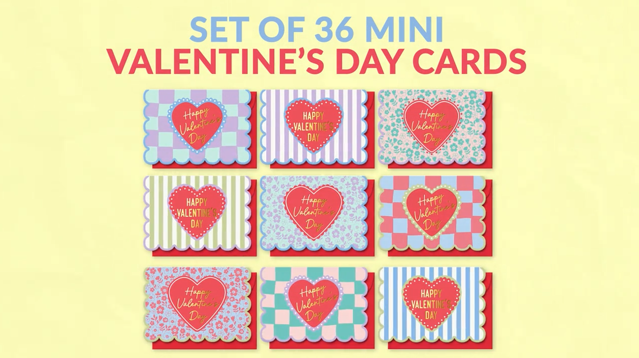 Amazon.com: Sweetzer & Orange Mini Valentine's Day Cards – Set of
