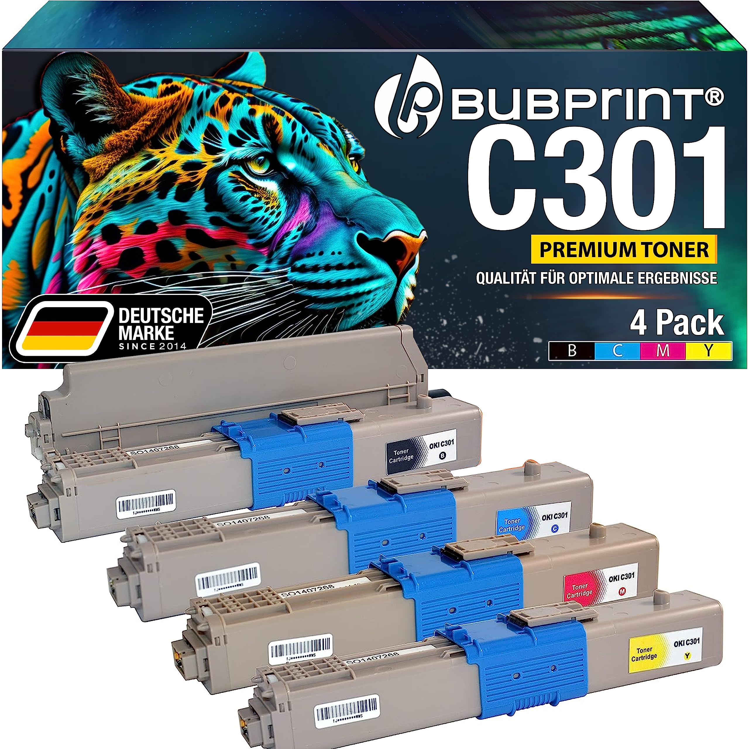 Bubprint 4 Toner kompatibel als Ersatz für Oki C301 C301DN C321 C321DN MC332 MC332DN MC340 MC342 MC342DN MC342DNW - 44973536 44973535 44973534 44973533 Set
