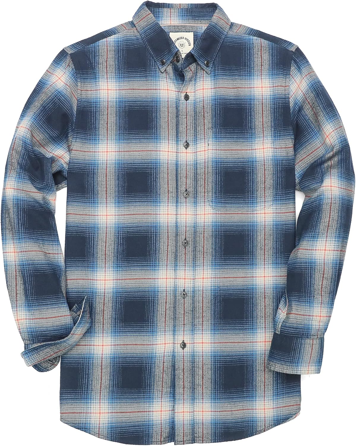 Dubinik® 6 oz Flannel Shirt for Men Plaid Mens Button Down Long Sleeve Shirts Cotton Casual