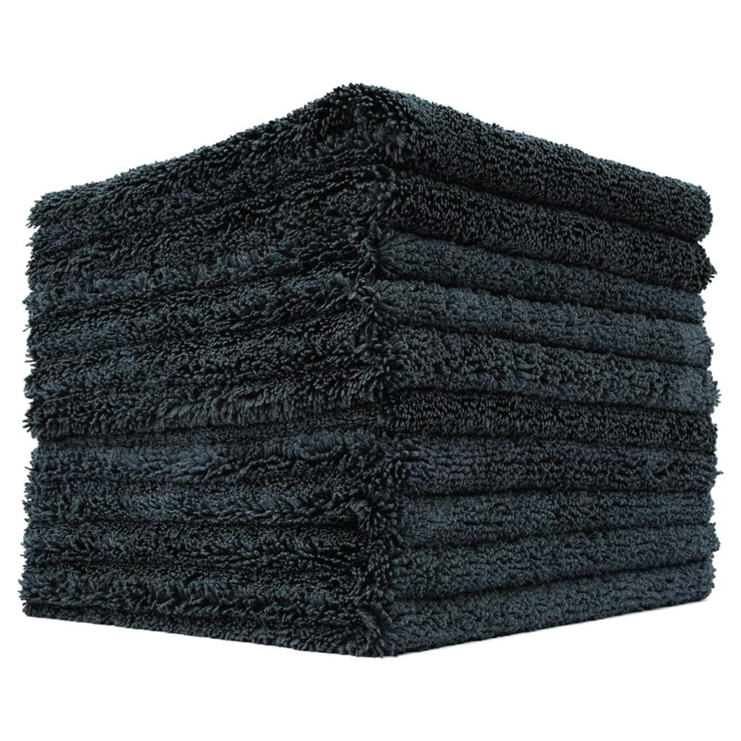 Creature Edgeless Auto Detailing Towels (10-Pack) Professional 70/30 Blend, Dual-Pile Plush Microfiber, Buffing & Polishing, 420gsm, 16in x 16in, Black